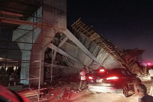 ریزش پل در حال ساخت در کربلا + فیلم