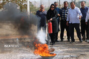 مانور ایمنی و اطفای حریق در دانشگاه آزاد خراسان شمالی برگزار شد