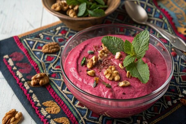 آموزش آشپزی / طرز تهیه ماست لبو یا بورانی چغندر مجلسی