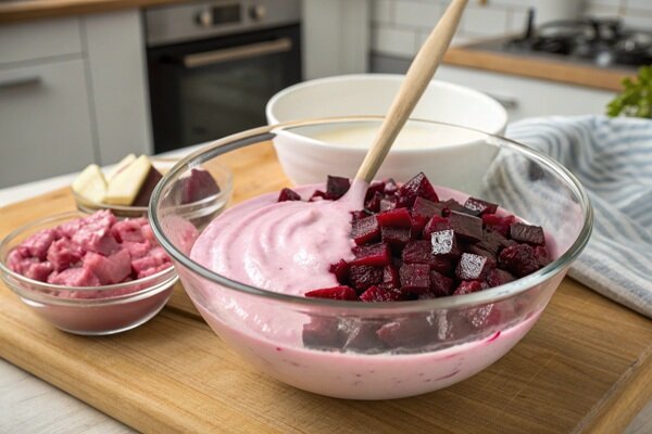 آموزش آشپزی / طرز تهیه ماست لبو یا بورانی چغندر مجلسی