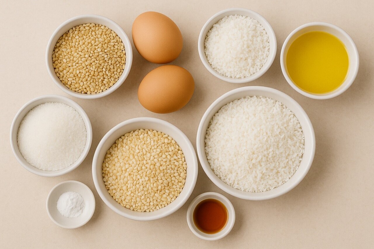 آموزش شیرینی پزی / طرز تهیه شیرینی کنجدی نارگیلی