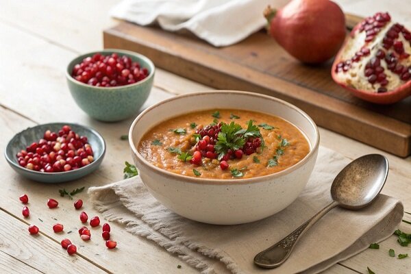 آموزش آشپزی / طرز تهیه سوپ انار خوشمزه و مجلسی