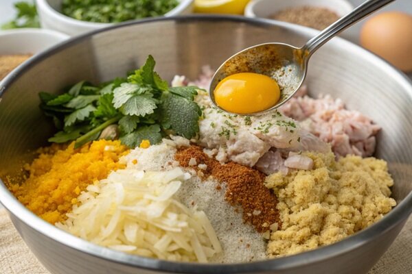 آموزش آشپزی / طرز تهیه کتلت مرغ در فر ؛ سالم و خوشمزه + عکس مراحل