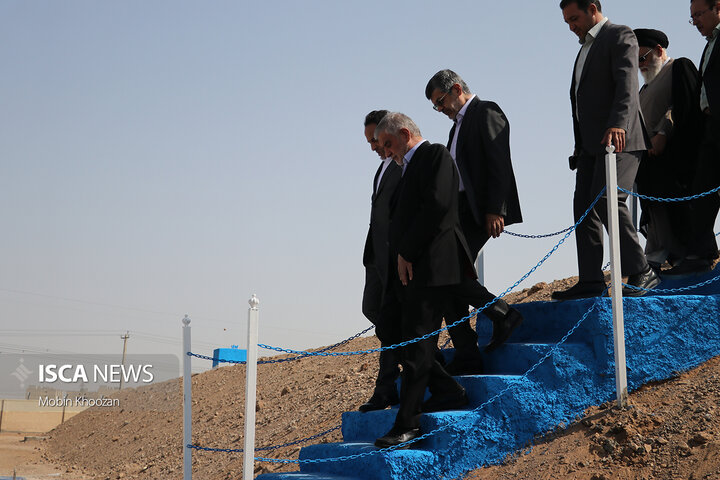 مراسم افتتاح مخزن ۱۵ هزار متر مکعبی شهید موسوی شهر یزد