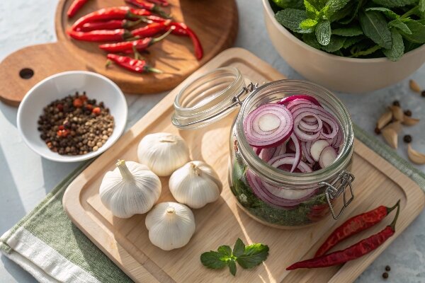 آموزش آشپزی /  طرز تهیه ترشی پیاز قرمز خوش‌رنگ و مجلسی