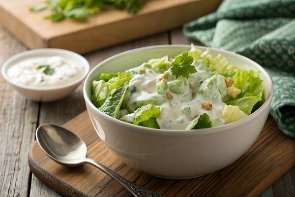 آموزش آشپزی / طرز تهیه سالاد ماست و کاهو، یک پیش‌غذای ساده و سبک