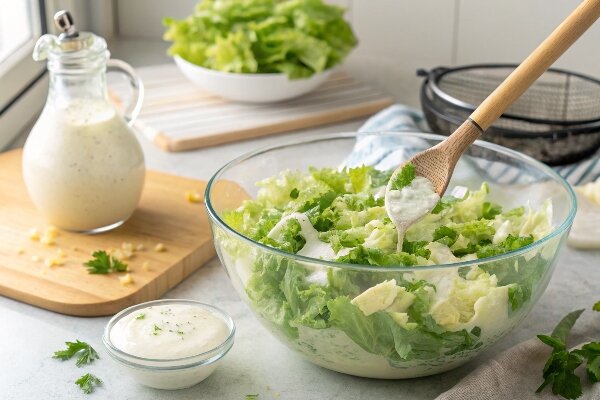 آموزش آشپزی / طرز تهیه سالاد ماست و کاهو، یک پیش‌غذای ساده و سبک