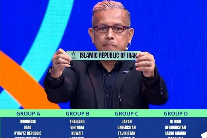 هم‌گروهی ایران با افغانستان، عربستان و مالزی در جام‌ملت‌های فوتسال آسیا