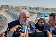 بهره‌برداری از سد انحرافی نجف‌آباد جیرفت با حضور وزیر نیرو