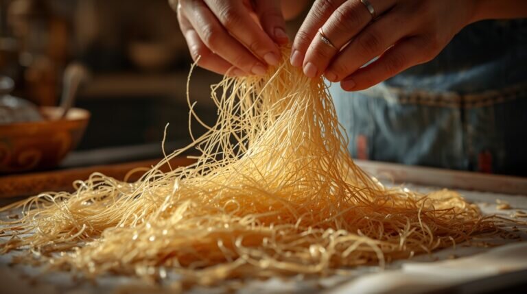 آموزش شیرینی پزی / طرز تهیه کنافه عربی دسر شیرینی با پنیر و شربت