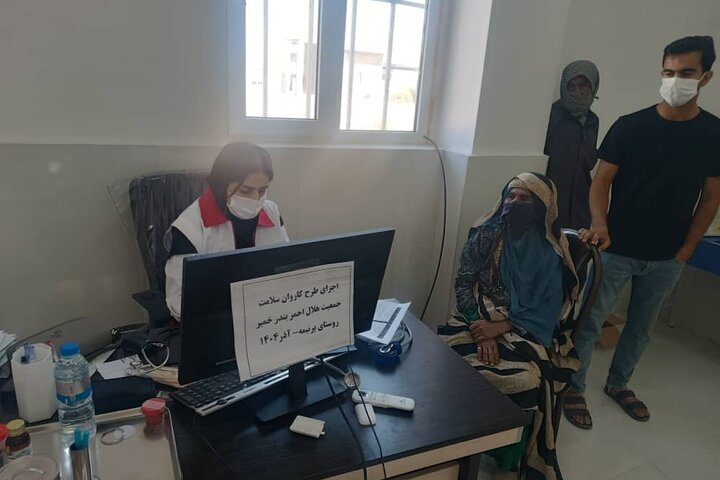 اجرای طرح کاروان سلامت در روستای پرنیمه شهرستان بندر خمیر  