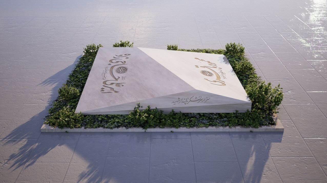 سنگ مزار جدید شهیدان حاجی زاده و باقری + عکس