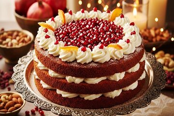 آموزش شیرینی پزی / طرز تهیه کیک یلدایی ساده و زیبا، مرحله به مرحله با تصویر