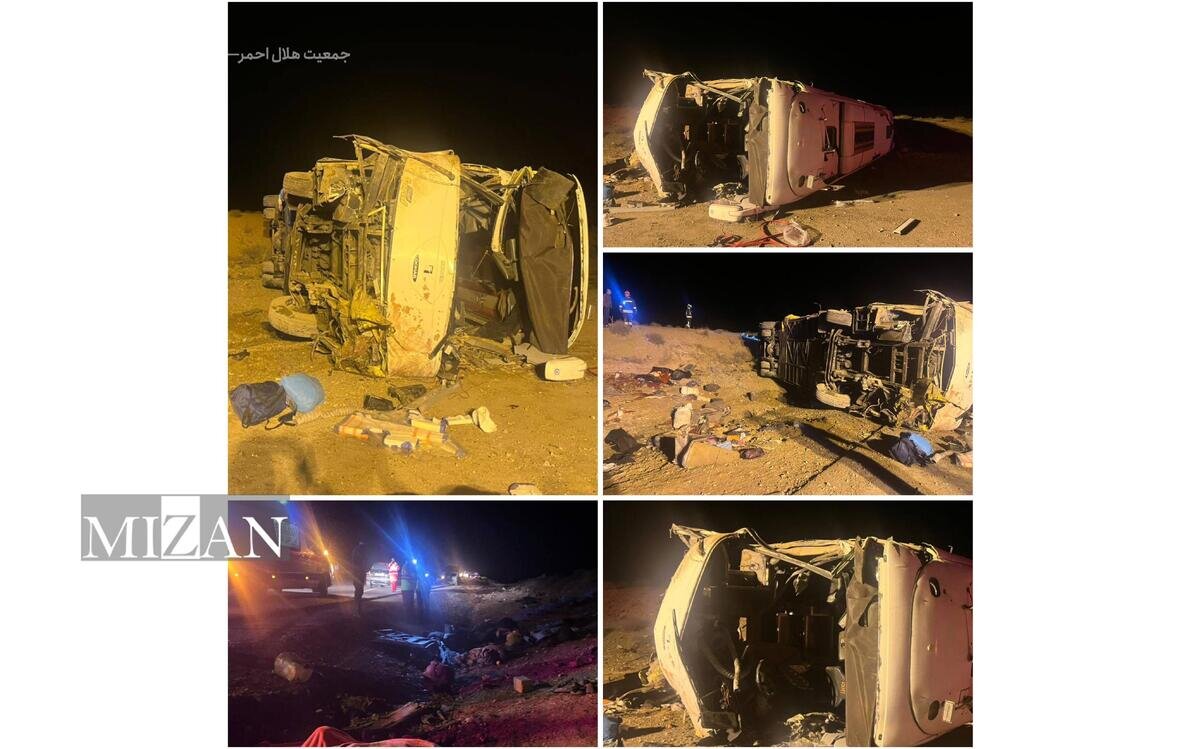 واژگونی اتوبوس در محور نطنز - اصفهان / ۱۳ نفر جان باختند