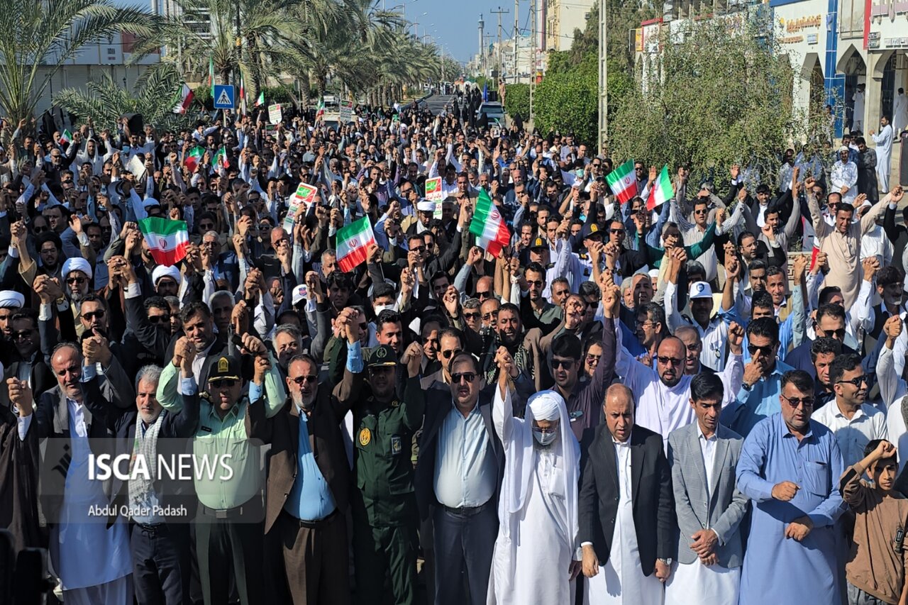 خیزش عظیم مردم چابهار علیه عناصر تخریبگر و تروریست