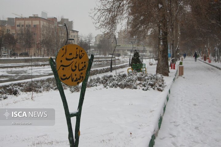 بارش برف زمستانی در اردبیل