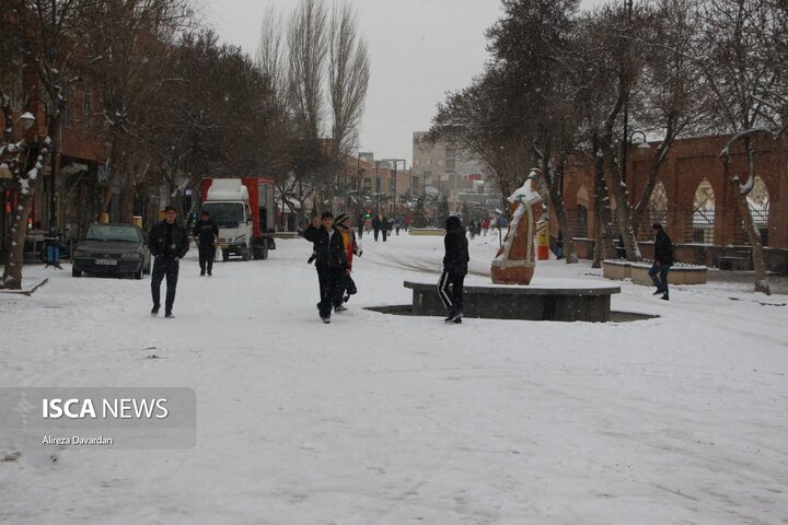 بارش برف زمستانی در اردبیل