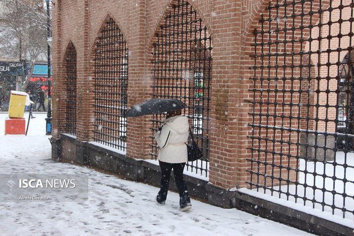 بارش برف زمستانی در اردبیل