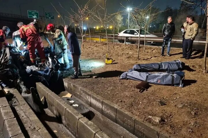 برخورد کامیون با پراید در مشیریه جان ۲ نفر را گرفت