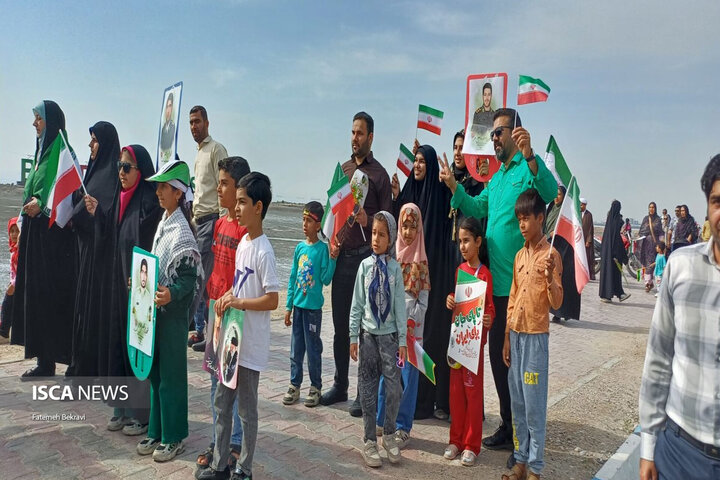 حماسه حضور مردم در راهپیمایی ۲۲ بهمن در بندرعباس
