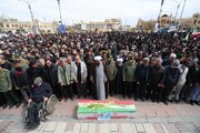 تشییع یک شهید حملات ددمنشانه دشمن در همدان