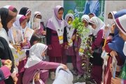 کاشت نهال امید در مدارس هجرت پاتاوه به‌ مناسبت تولد رهبر شهید
