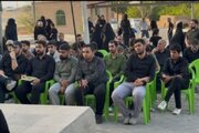 تجدید میثاق دانشجویان بسیجی یاسوج با خون شهید امید مظلوم در اردستان