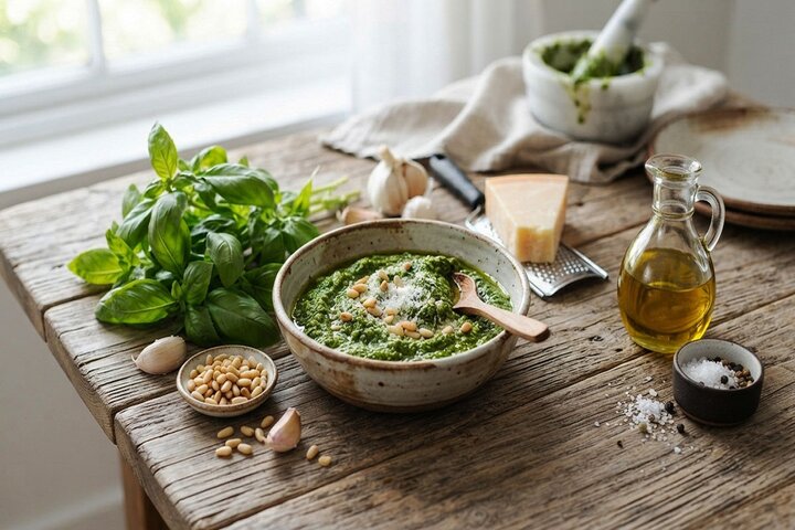 آموزش آشپزی / طرز تهیه سس پستو رژیمی؛ سالم و سریع آموزش آشپزی / طرز تهیه سس پستو رژیمی؛ سالم و سریع