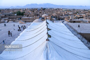 خیمه‌ای به وسعت عشق و ارادت؛ حماسه همت مردمی در آیین پوش‌کشی مسجد جامع یزد