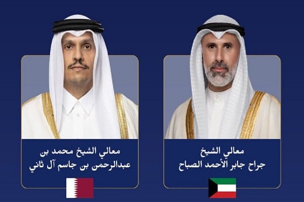رایزنی وزیران خارجه قطر و کویت درباره آخرین تحولات منطقه