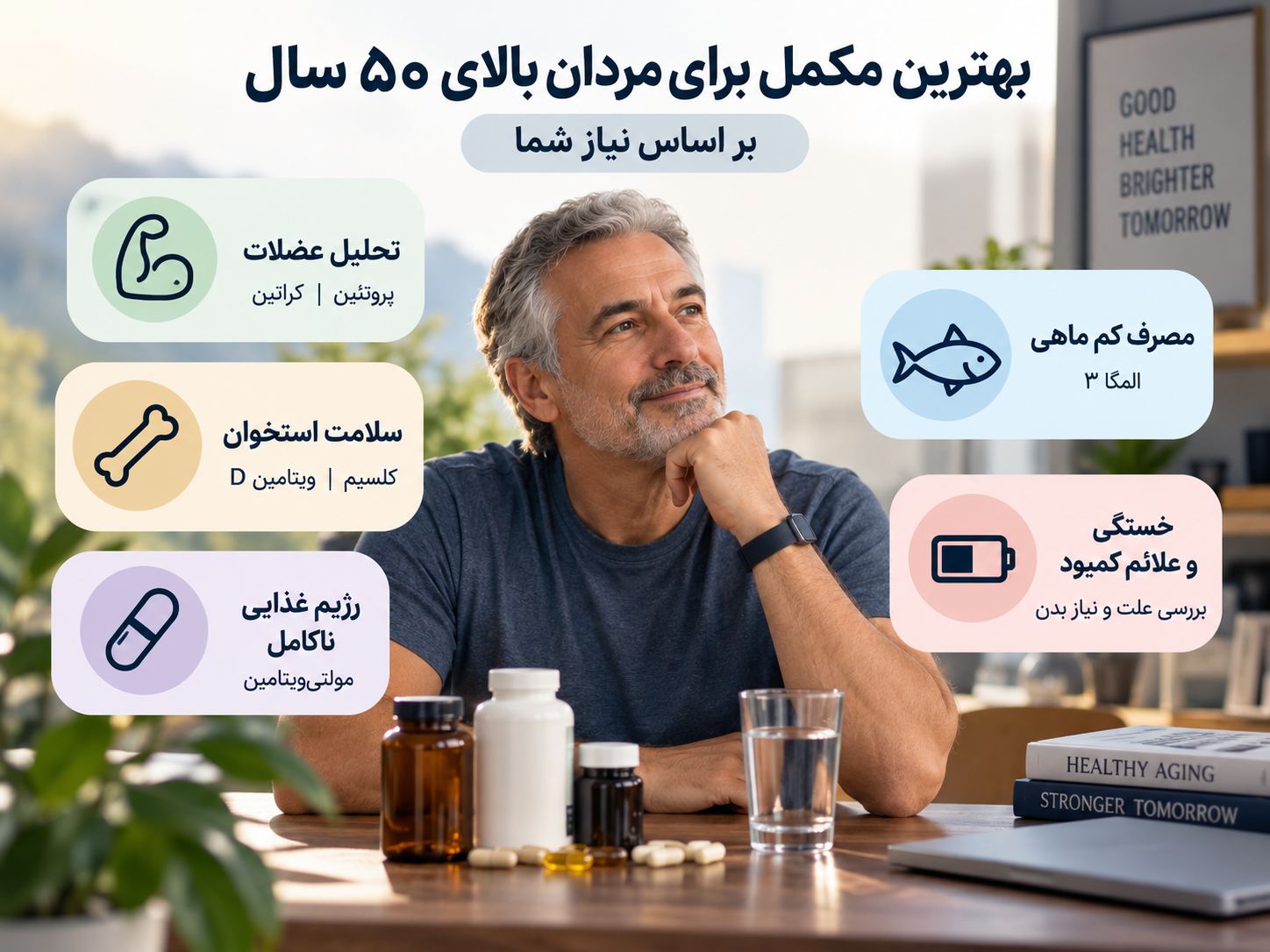 بهترین مکمل هایی که برای مردان بالای 50 سال ضروری است