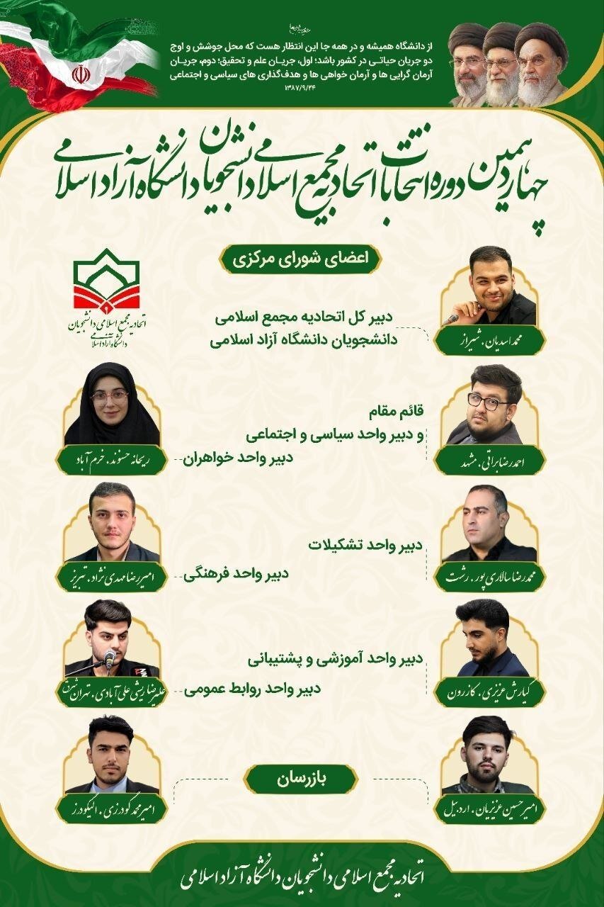 اعضای شورای مرکزی اتحادیه مجمع اسلامی دانشجویان معرفی شدند