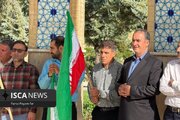 پرچم‌گردانی و ادای احترام به شهدای دفاع مقدس در دانشگاه آزاد خرم‌آباد