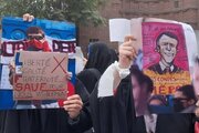 فریادِ تهرانی‌ها مقابل سفارت فرانسه؛ محکومیت سرکوب دانش‌آموزان فرانسوی