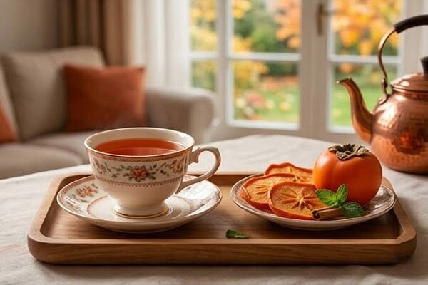 خواص بی‌نظیر چای خرمالو + طرز تهیه