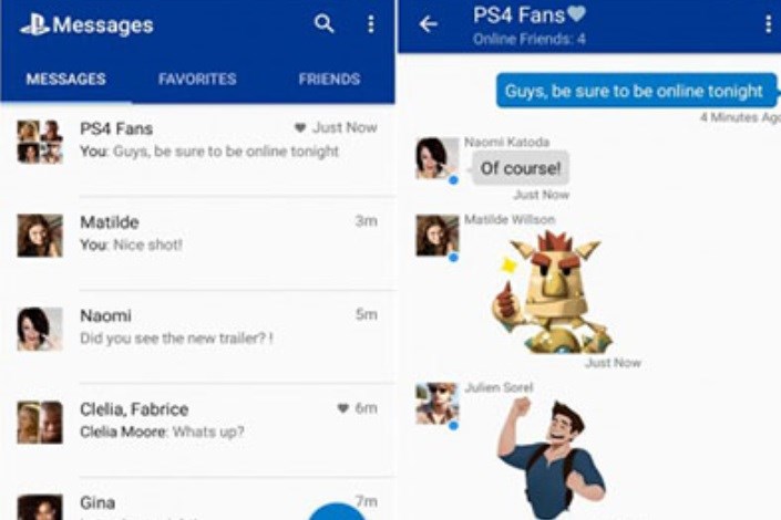 سونی اپلیکیشن پیام‌رسان PlayStation Messages را منتشر کرد