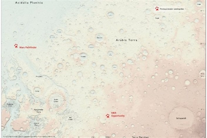 نقشه دیجیتالی مریخ تهیه شد