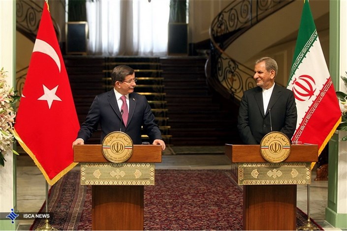 جهانگیری: منافع مشترک ایران و ترکیه در استقرار صلح و امنیت در کل منطقه است/اوغلو :‌پس از توافق هسته‌ای زمینه گسترش روابط ایران و ترکیه فراهم شده است 