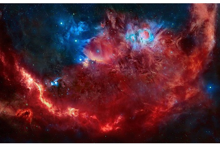 تصویر نجومی روز ناسا (۲۵ فروردین ۹۵): شکارچی قرمز و آبی