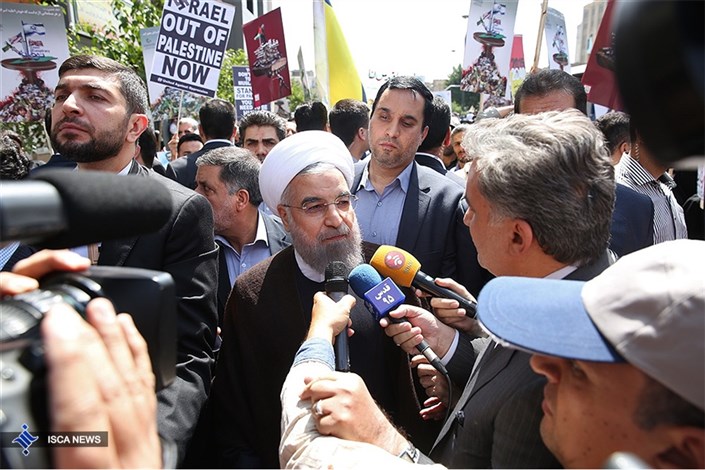 روحانی: ملت فلسطین تنها نیست/برای مقابله با تروریست‌ها راهی جز وحدت نداریم
