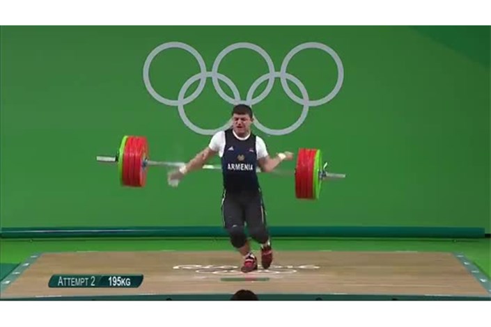 شکستن دست آندرانیک کاراپتیان ارمنستانی در مسابقات وزنه‌برداری المپیک