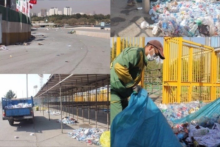 زباله در ورزشگاه آزادی بیداد می کند/چهره زشت ورزشگاه آزادی بعد از بازی ایرا ن و قطر