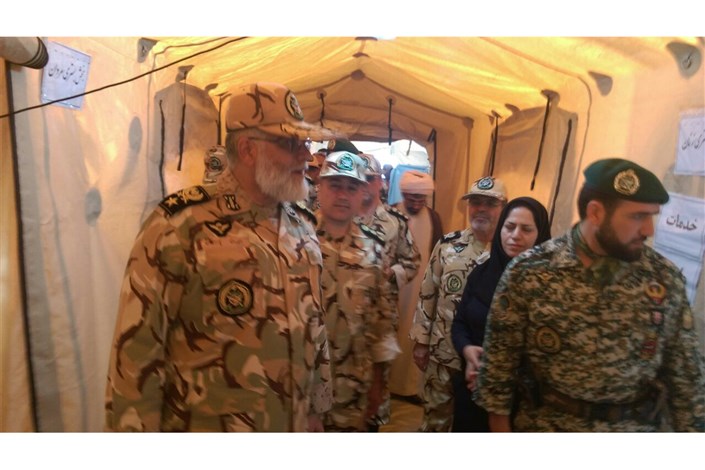 بازدید امیر پور دستان از پایانه مرزی چذابه و بیمارستان صحرایی ارتش
