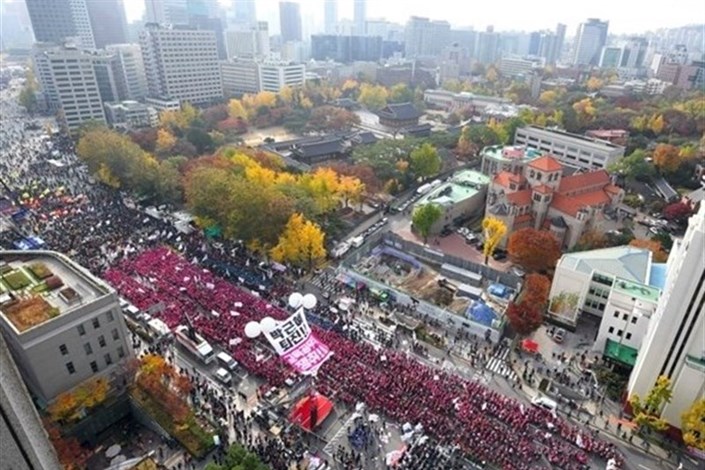 برپایی تظاهرات در سئول برای ششمین هفته متوالی به منظور برکناری رییس جمهور
