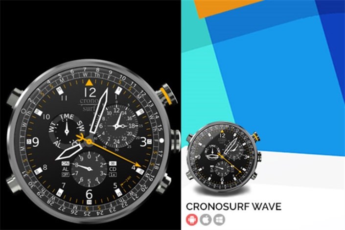 اپلیکیشن Cronosurf Wave: طرح ساعت مچی در صفحه گوشی 
