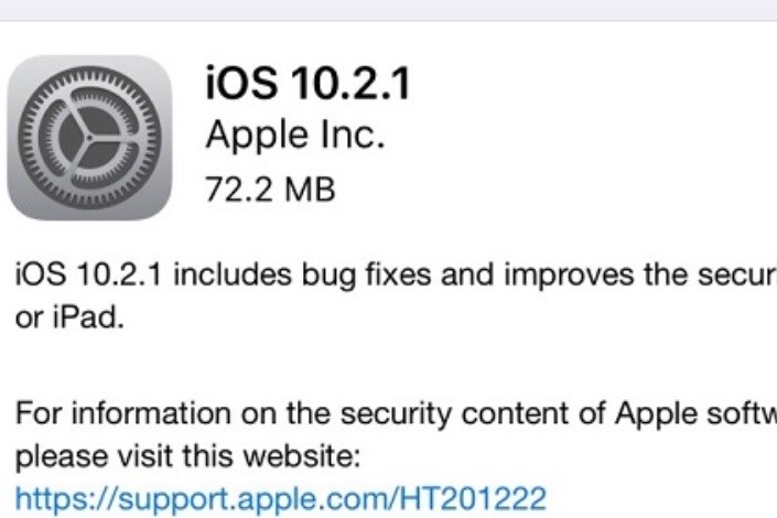 برورزسانی iOS 10.2.1؛ برطرف شدن باگ ها و ارتقای امنیت
