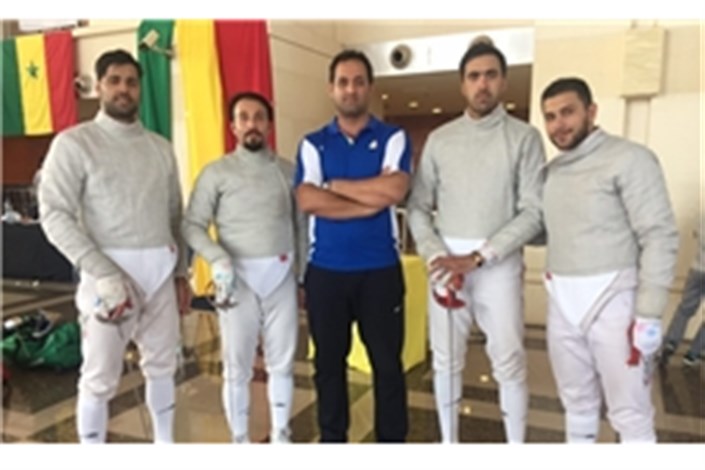 جدال تیم ملی شمشیرباز دانشگاه آزاد اسلامی  با بلاروس در بازی نخست بخش تیمی