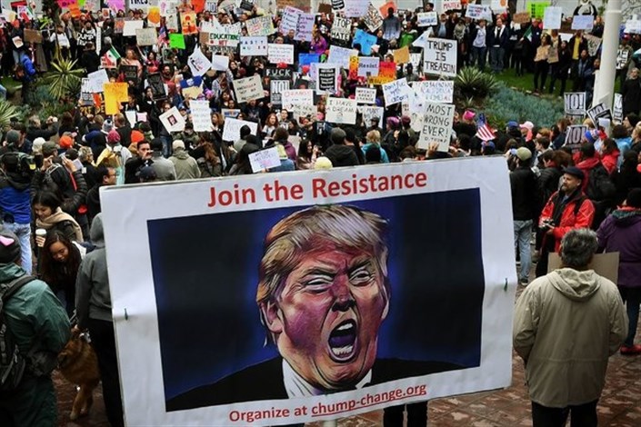 راهپیمایی علیه ترامپ در روز ملی "روسای جمهور آمریکا"