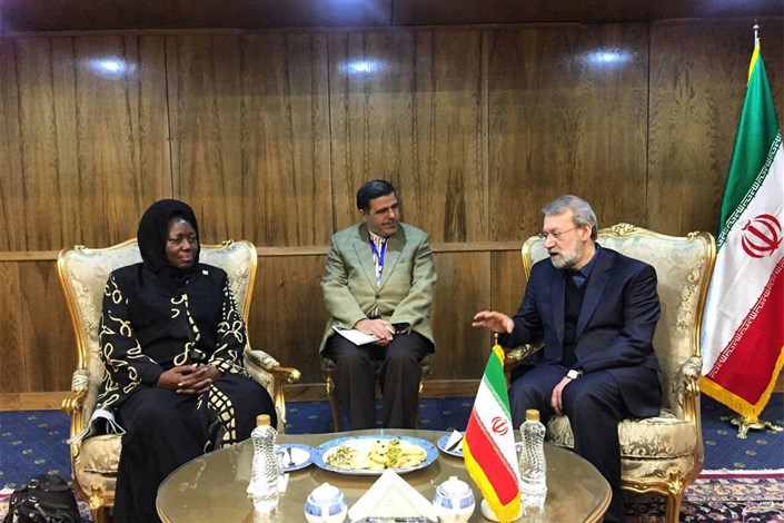 دیدار لاریجانی با رئیس مجلس اوگادانا