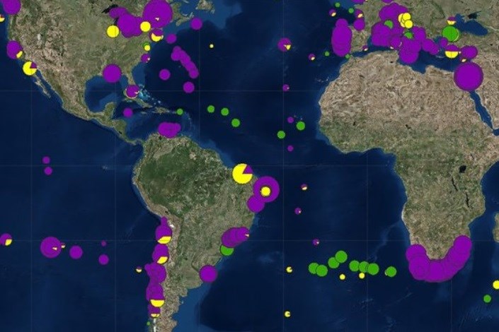 نقشه پراکندگی زباله های اقیانوس منتشر شد